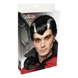 Pánska parochňa Dracula s bielymi prameňmi